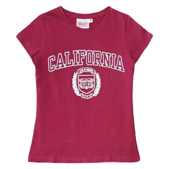 Μπλούζα T-shirt Παιδική για Κορίτσι Enjoy California Μπορντό 50790