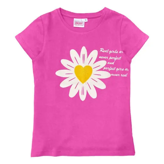 Μπλούζα T-shirt Παιδική για Κορίτσι Enjoy Flower Φούξια 50795